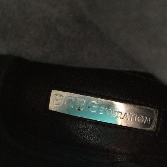 BCBGeneration Women Peep Toe Ankle Boots Grey Size 9.5 Leather Heels - Picture 8 of 11